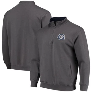 Men's Colosseum Charcoal Georgetown Hoyas Tortugas Logo Quarter-Zip Jacket - Picture 1 of 3