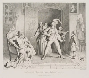 T. JANSSEN (1816-1894), Jobsiade, Universität,  1838, Stahlstich Romantik - Bild 1 von 5