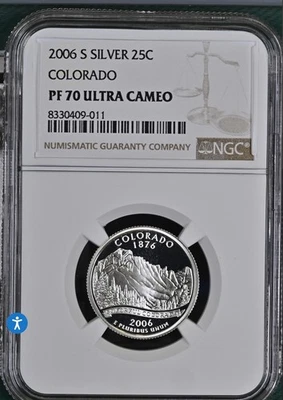 2006-S 25c Silver Colorado State Quarter NGC PF70 Ultra Cameo - Image 1 of 2
