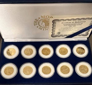 1999-2000 24 Karat Kt. Gold Plated Edition Ten 10 Statehood Quarter Dollars COA - Picture 1 of 3