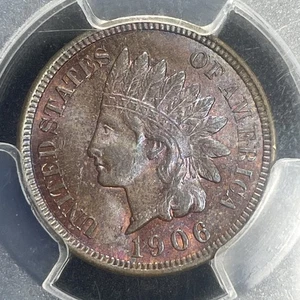 1906 Indian Head Cent PCGS MS63BN Toned - Picture 1 of 4