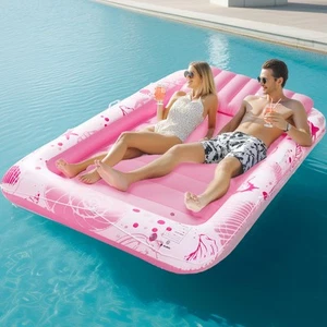 Inflatable Tanning Pool Lounger Float for Adults, 85" x 57" Pool Floats with ... - Picture 1 of 8