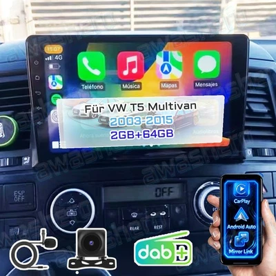 Android15 Autoradio Für VW T5 Multivan 2003-2015 Carplay GPS NAVI BT FM SWC DAB+ - Bild 1 von 4