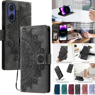 For LG K40 V30 Q60 K50 G6 Shockproof Anti Scratch Leather Pattern Wallet Case - Image 1 of 4