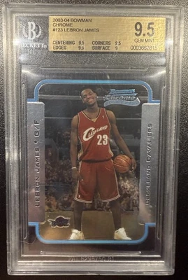 Леброн Джеймс 2003-04 Bowman Chrome карточка дебютанта No123 BGS 9.5 Gem как новая - Изображение 1 из 2