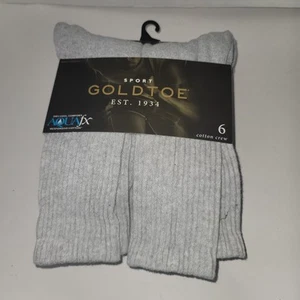 6 pares de calcetines deportivos de algodón para hombre talla L 656S punta dorada gris jaspeado seco fresco - Imagen 1 de 7