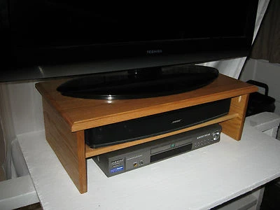 Danish Oil "Triple Tier" TV Riser - Solid/Assembled/Strong By Syracuse TV Risers - Image 1 of 4