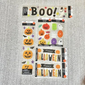 Halloween Gel Fenster Klammer Aufkleber BOO! GHOST & PUMPKINS Bündel NEU - Bild 1 von 2