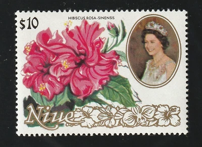 EDSROOM-12911 Niue 334 LH 1981 Top Value Hibiscus Flower CV$10 - Image 1 of 2