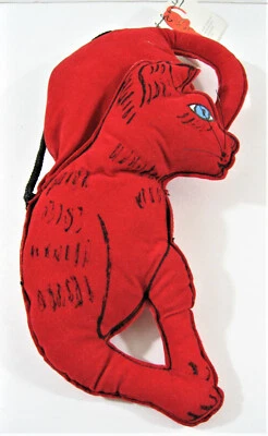 Vintage Andy Warhol Stylish Red Cat Pop Art Purse Bag Unsold NWT Old Store Stock - Image 1 of 4