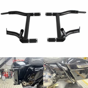 Saddlebags Guard Rails Crash Bar w/4 Pcs End Tube Sliders For Harley Revival FLH - Picture 1 of 9