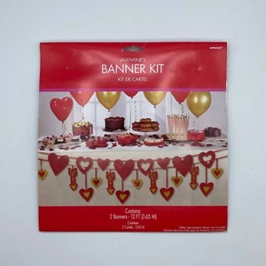 Amscan Valentine Banner Kit, Garland And Confetti Set BRAND NEW - Picture 1 of 4