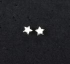 925 Solid Sterling Silver Plain Star Style Stud Earring L520
