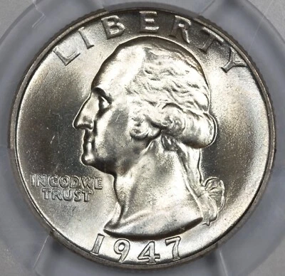 1947 Washington Quarter PCGS MS67+ Plus Graded Superb Gem Wow! #D11IV - Image 1 of 3