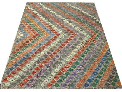 REAL Genuine Afghan Handmade Tribal Multi Colour Wool Kilim  Area Rug 156x195 cm - Image 1 of 3