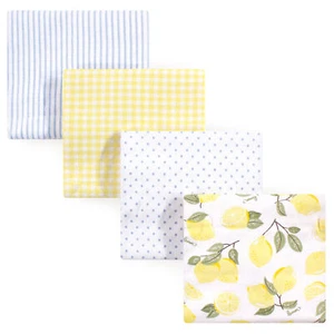 Hudson Baby Infant Girl Cotton Flannel Receiving Blankets, Lemons, One Size - Picture 1 of 2
