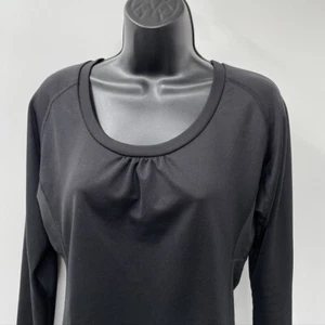 Eddie Bauer Womens Sport Black Stretch Long Sleeve Activewear Shirt Size Medium  - Picture 1 of 7