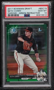 2017 Bowman Draft Chrome Green Refractor /99 Seth Corry #BDC-79 PSA 10 GEM MT