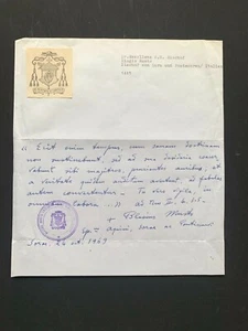 BIAGIO MUSTO (†1971) Bischof Italien signed signiertes Schreiben von 1969 - Bild 1 von 1