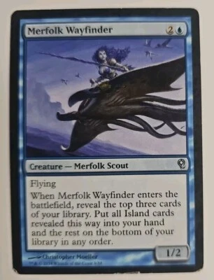 MTG Magic The Gathering Card Merfolk Wayfinder Creature Merfolk Scout Blue  - Image 1 of 2