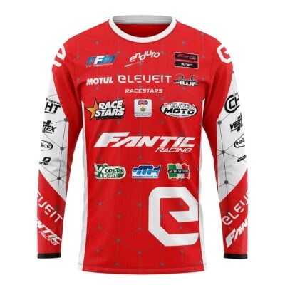 Camisetas Fantic Enduro Dirt Bike Motocross Manga Larga Carreras Off-Road MTB Foto 1 de 4