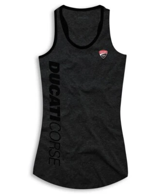 Ducati Corse Tonal Ladies Tank Top Sleeveless Lady Grey New - Image 1 of 2