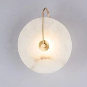 5W LED SMD2835 Wall Sconce Light Marble Stone Round Lampshade Retro Lamp Fixture - Picture 1 of 30