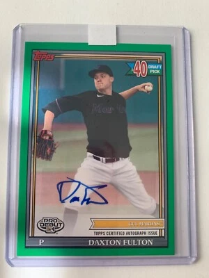 Daxton Fulton 2021 Topps Pro Debut Auto Autograph Card Green #D /99 PD-192 - Image 1 of 2