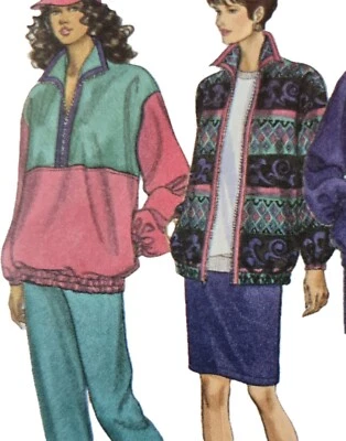 1980s Colour Block Tracksuit Blouson Jacket Butterick 3081 Sewing Pattern - Image 1 of 3