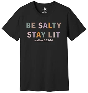 Camicia Be Salty Stay Lit Matthew 5:13-14, maglietta salata, camicia fede, camicia religiosa - Foto 1 di 3