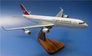 A-340 White Virgin Atlantic Airbus Airplane Mahogany Wood Model Small New - Picture 1 of 1