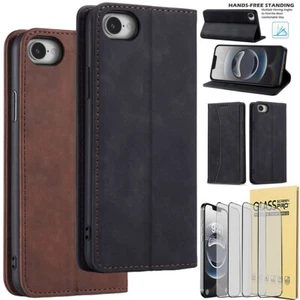 For iPhone 16/Pro/Pro Max/Plus/16e Case Flip Stand Holder Cover / Tempered Glass - Picture 1 of 41