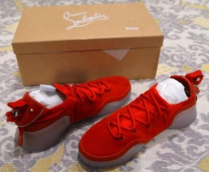 NUEVO EN CAJA Christian Louboutin Arpoador Donna Suela Transparente Rojo Gamuza Zapatillas Para Hombre 42 9 - Imagen 1 de 12