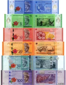 Malaysia Set 6 Pcs 1 5 10 20 50 100 Ringgit 2011-2024 P 50 51 52-56 UNC Banknote - Picture 1 of 2