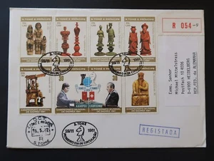 St Thomas Sao Tome & Principe 1981 Chess Karpov Kortchnoi RARE registered FDC - Picture 1 of 2