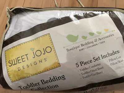 Sweet Jojo Designs 5 предметов постельное белье для ребенка ясельного возраста олень олень белый олень-GY-WH-TOD - Изображение 1 из 4