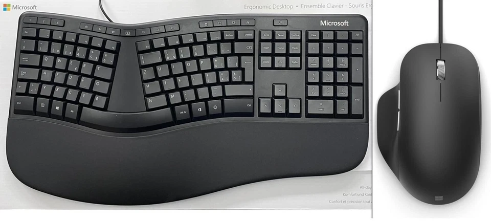 RJU-00007 Microsoft Ergonomic Desktop Standard USB QWERTZ Schwarz Maus entha D