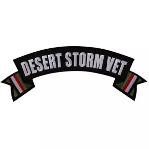 Embroidered Back Patch (Iron-On), Top Rocker, Desert Storm Vet w/Flags Military - Picture 1 of 4
