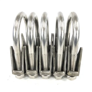 (5 pcs) 2" U-Bolt Clamp, Great for 2" O.D. Piping, made of Stianless Steel - Foto 1 di 10