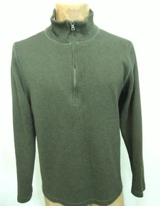 Suéter Pullover Banana Republic M Verde Oliva Algodón 1/2 Cremallera Falso Tortuga - Imagen 1 de 4