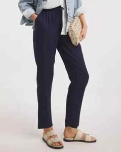 JD WILLIAMS LADIES NAVY LINEN MIX TAPERED LEG TROUSERS NEW SIZE 22 (ref 535) - Bild 1 von 3