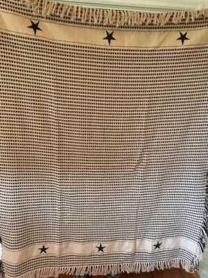 NUEVA Manta Afgana Tejida Estrella Tostada y Negra 56" x 68" Raghu 100% Algodón Foto 1 de 4