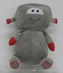 Robot de peluche de lujo con marcas bordadas gris rojo de 10 pulgadas - Imagen 1 de 3