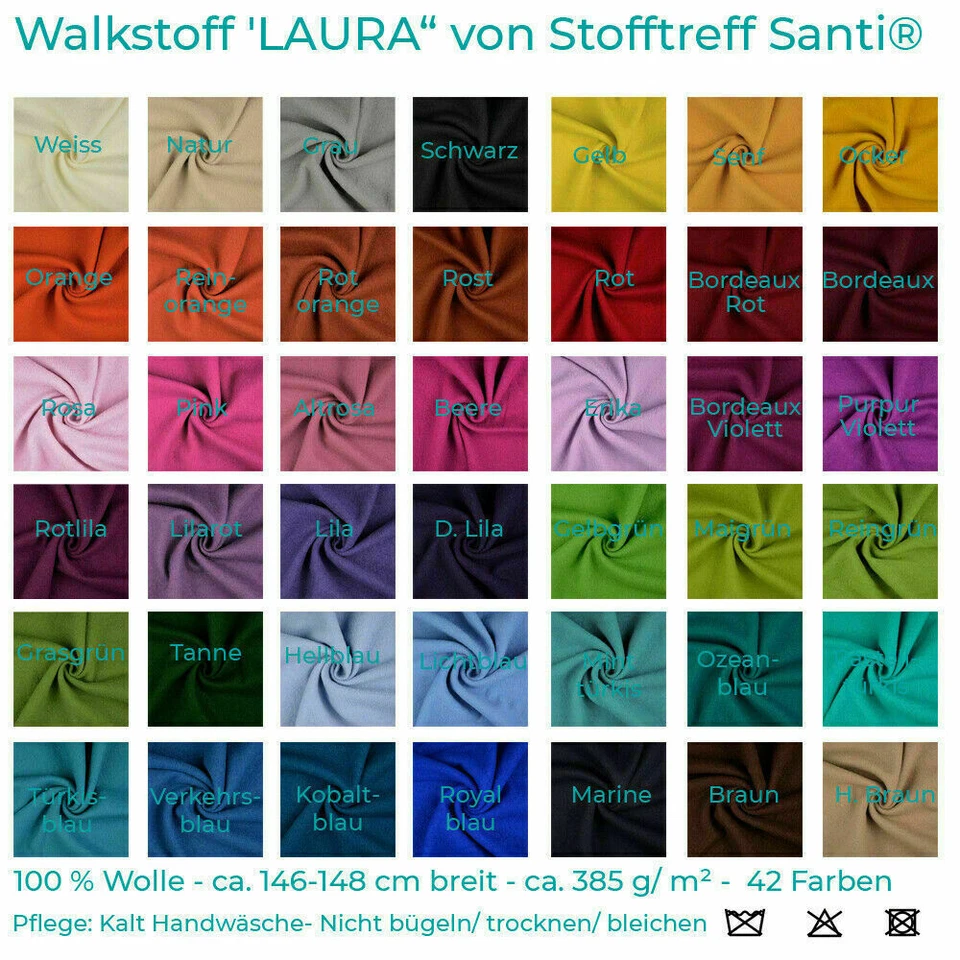 Hochwertiger Walkloden LAURA-Walkstoff-100% Wolle mulesingfrei-50 cm Schritte - Bild 1 von 4