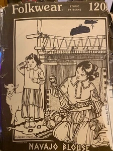 Folkwear Ethnic Patterns 120 NAVAJO BLOUSE 1979 - Fits Women 4-20 and Girls 4-10 - Picture 1 of 3