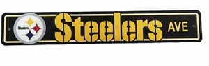 Official NFL Pittsburgh Steelers Ave Football Street Sign Man Cave, Fan Decor - Picture 1 of 4