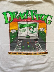 Vintage 1995 Deadweiser Dead-Frog Single Stitch T shirt Frogger Sz XL USA - Picture 1 of 12