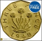 1937 TO 1952 GEORGE VI BRASS THREE PENCE CHOICE OF YEAR / DATE
