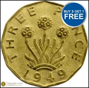More details for 1937 to 1952 george vi brass three pence choice of year / date