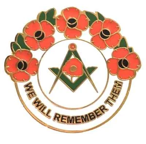 Masonic We Will Remember Them Remembrance  Lapel Pin Badge Smartbadge® - Picture 1 of 3